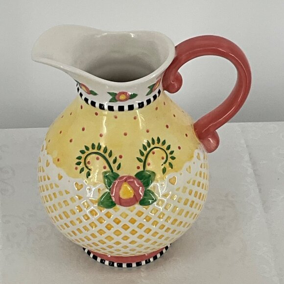 Mary Engelbreit Other - Mary‎ Engelbreit Hand-Painted Ceramic Pitcher